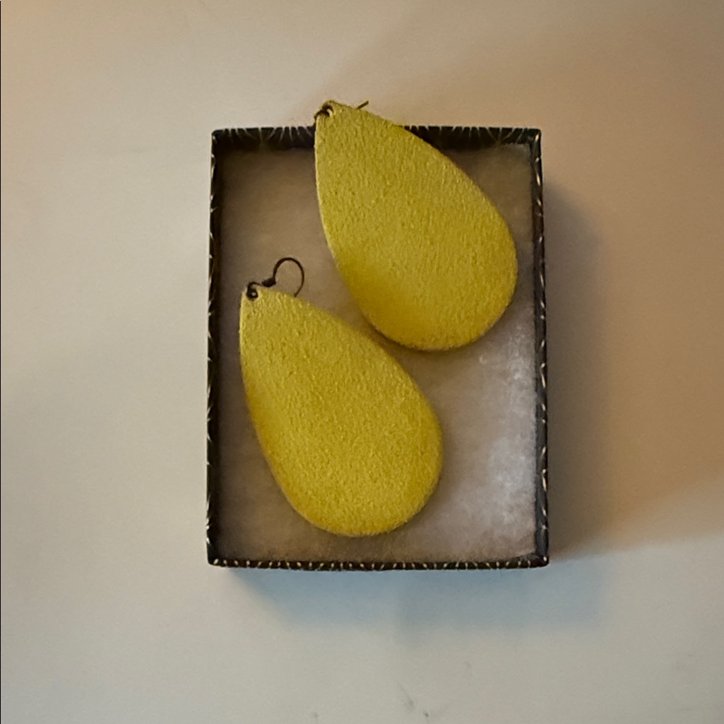 Yellow Teardrop Earrings